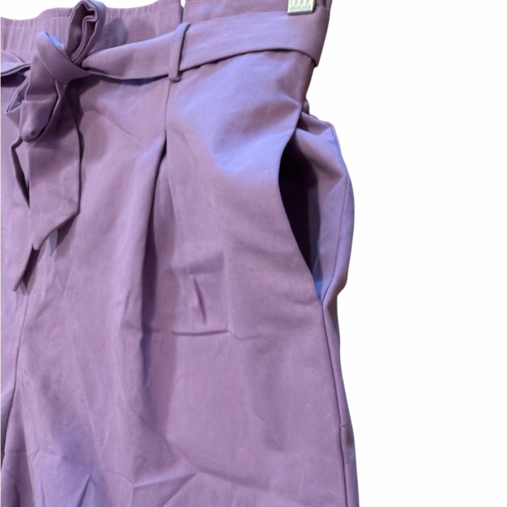 Vine & Love Tie Waist Shorts Size Large Lavender Side Pockets High Waist NEW - Picture 4 of 7